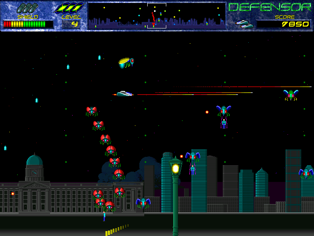 Fast horizontally-scrolling shoot-em-up game.